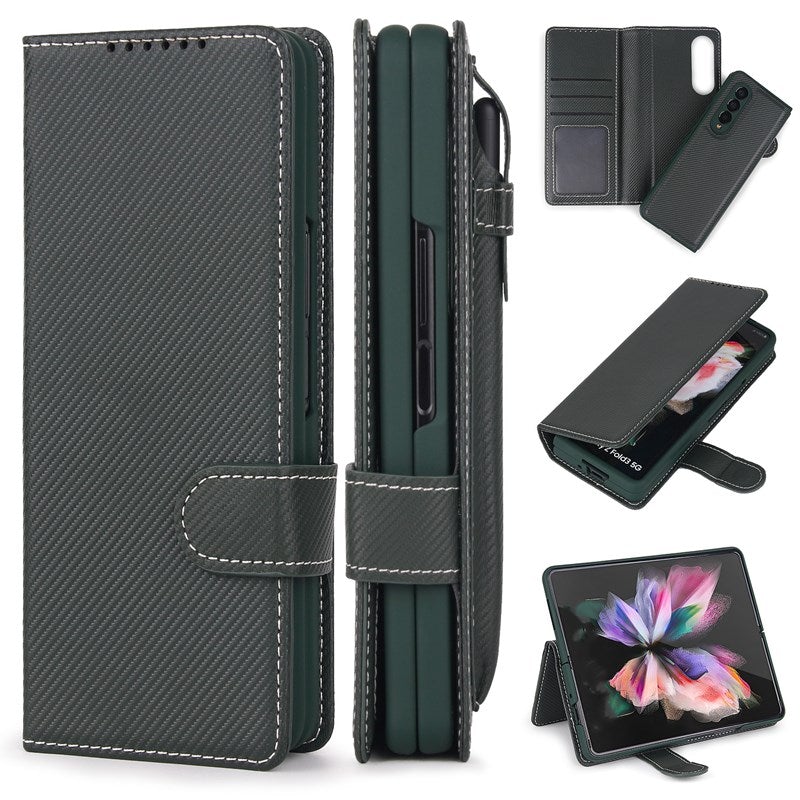 Neue 2-in-1 Leder Geldbörse Stift Slot Handyhülle für Samsung Galaxy Z Fold3 5G
