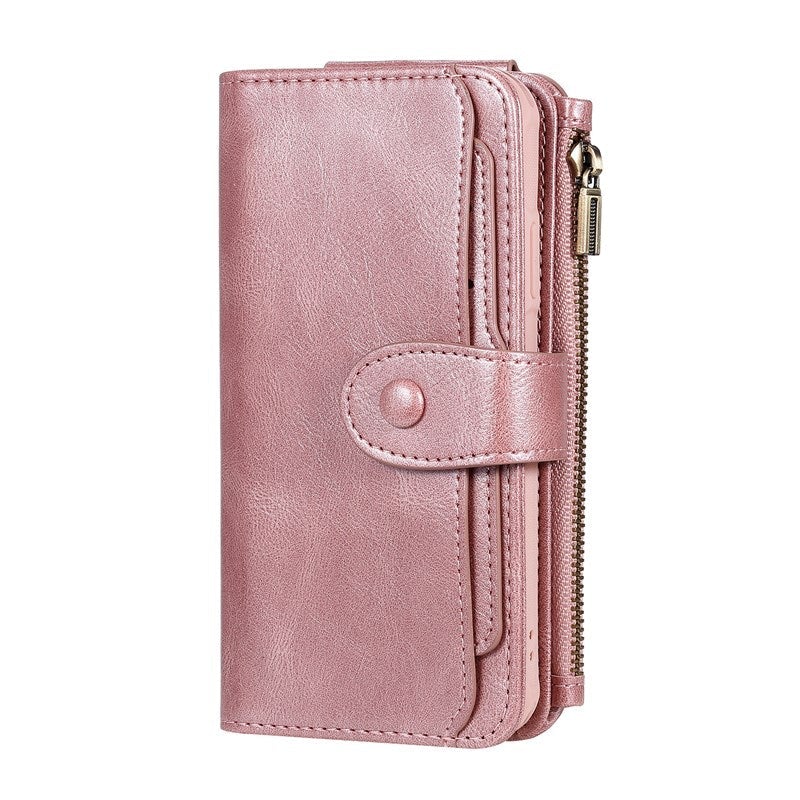 Multifunktionale Retro-Handyhülle mit geteiltem magnetischem Klappverschluss und Brieftaschenfunktion für Samsung