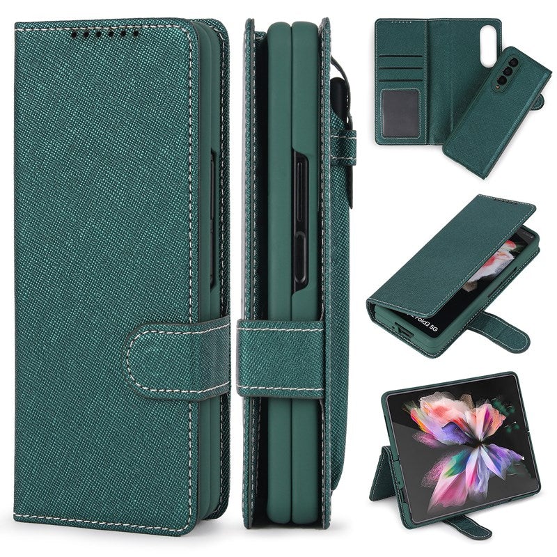 Neue 2-in-1 Leder Geldbörse Stift Slot Handyhülle für Samsung Galaxy Z Fold3 5G