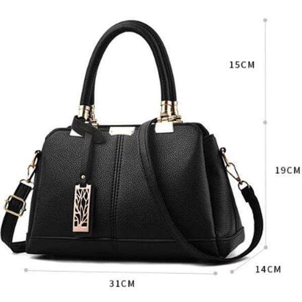 Damen-Handtaschen aus Leder mit Ästen aus Metall