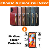 New Upgrade Multifunctional Wallet Zipper Phone Case  For Samsung A32 5G