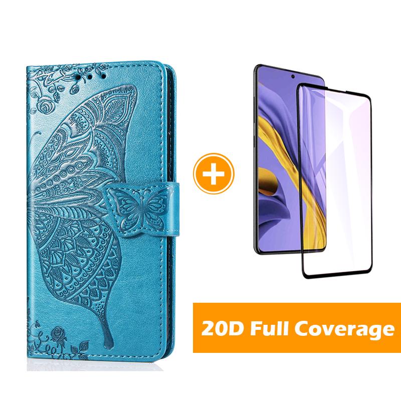 Luxuriöse geprägte Schmetterlings-Lederhülle mit Flip-Funktion für Samsung A51/A71