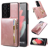 New Upgrade Multifunctional Wallet Zipper Phone Case  For Samsung S21 Ultra 5G