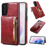 New Upgrade Multifunctional Wallet Zipper Phone Case  For Samsung S21 5G