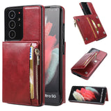 New Upgrade Multifunctional Wallet Zipper Phone Case  For Samsung S21 Ultra 5G