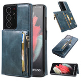 New Upgrade Multifunctional Wallet Zipper Phone Case  For Samsung S21 Ultra 5G