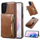 New Upgrade Multifunctional Wallet Zipper Phone Case  For Samsung S21 5G