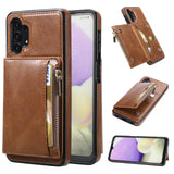 New Upgrade Multifunctional Wallet Zipper Phone Case  For Samsung A32 5G