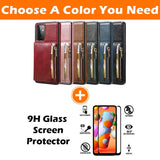 New Upgrade Multifunctional Wallet Zipper Phone Case  For Samsung A52 5G