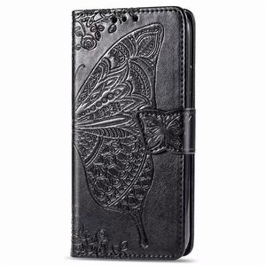 Luxuriöse geprägte Schmetterling Leder Brieftasche Flip Hülle für Samsung A21S