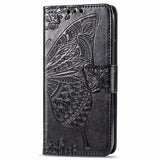 Luxury Embossed Butterfly Leather Wallet Flip Case For Samsung A50