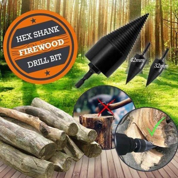 Promo🔥Firewood drill bit with a round shaft