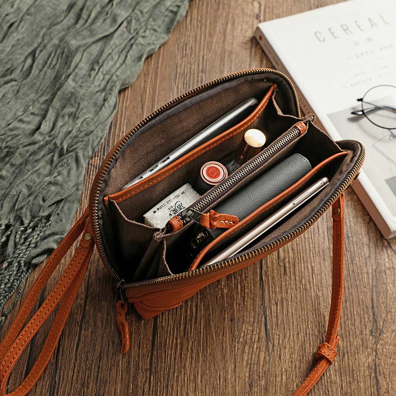 Retro Umhängetasche für Damen mit mehreren Fächern