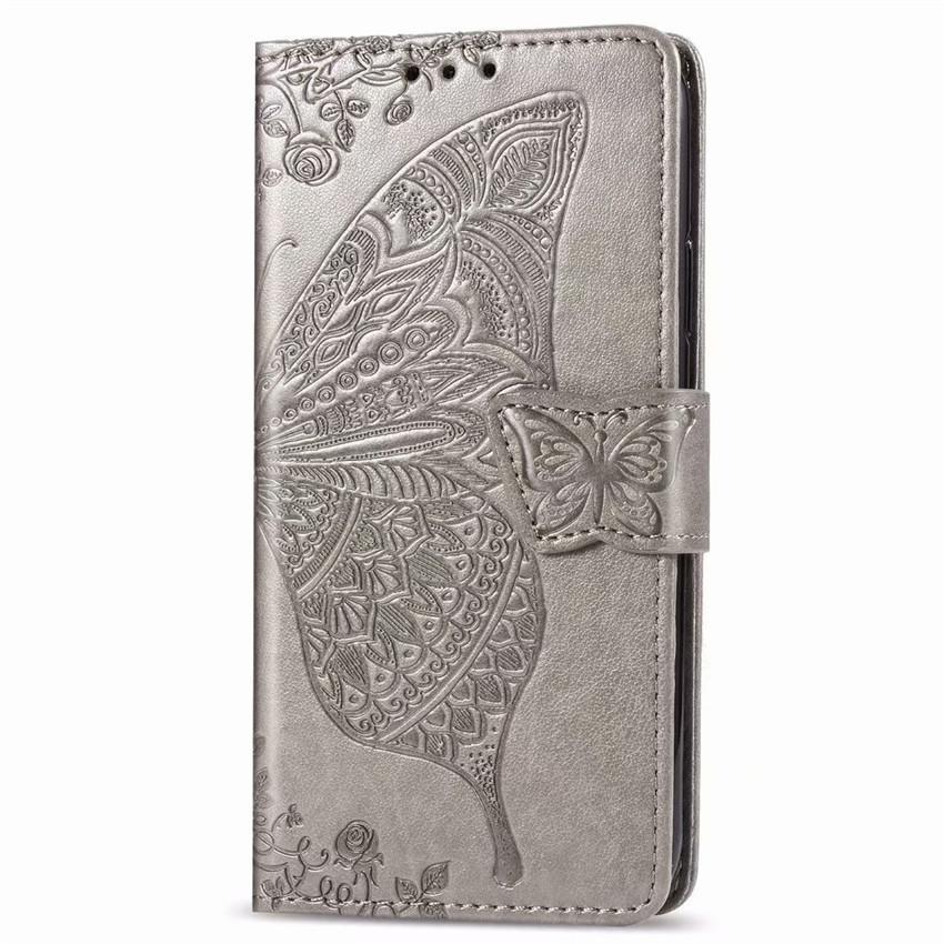 Luxuriöses geprägtes Schmetterlings-Leder-Brieftaschen-Flipcase für Samsung Galaxy S21FE