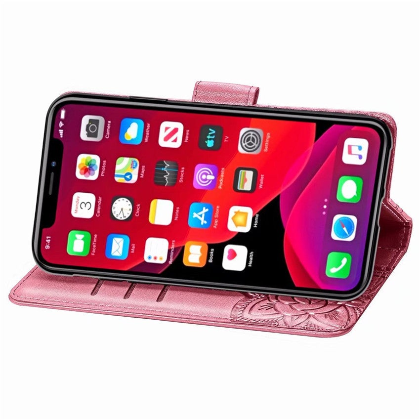 Neue luxuriöse geprägte Schmetterlings-Leder-Brieftaschen-Klapphülle für das IPHONE