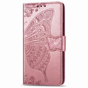 Luxuriöse geprägte Schmetterling Leder Brieftasche Flip Hülle für Samsung A21S