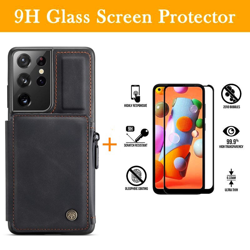Neue luxuriöse multifunktionale Brieftaschen-Handyhülle für die Samsung S21 Serie